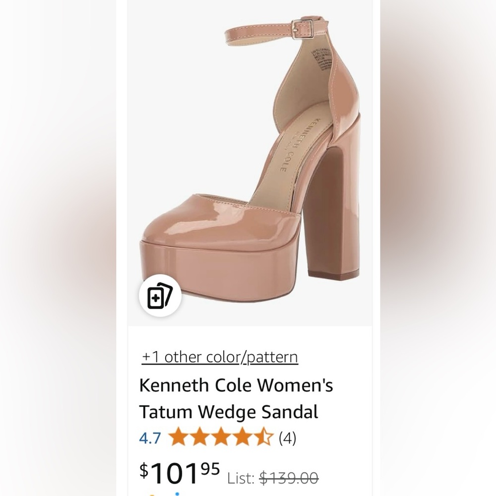 New Kenneth Cole Tatum nude patent heels women’s 9.5
